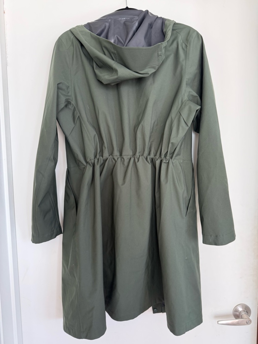 Uniqlo Olive Green Hooded Trench Coat - Picture 2 of 5